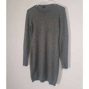 Theory womens small SIYA STAPLE FORMFITTING knit cashmere sweater dress gray